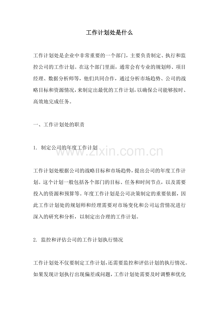 工作计划处是什么.docx_第1页
