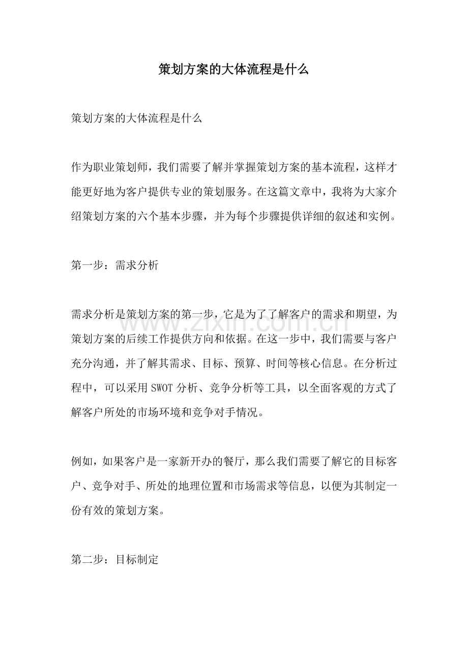 策划方案的大体流程是什么.docx_第1页