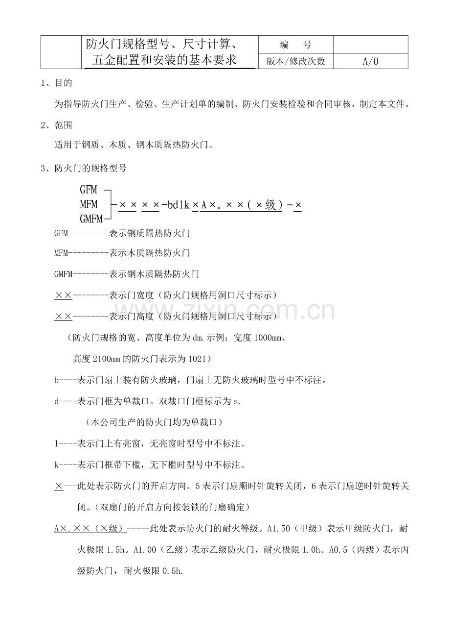 防火门的基本知识防火门规格型号尺寸计算五金配置和安装的基本要求1.docx_第1页