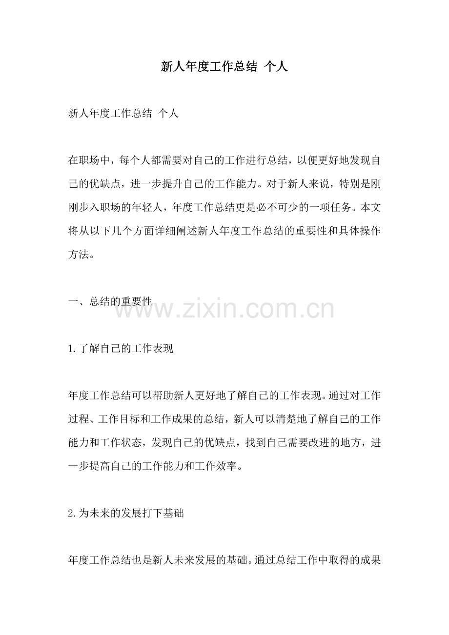 新人年度工作总结 个人.pdf_第1页