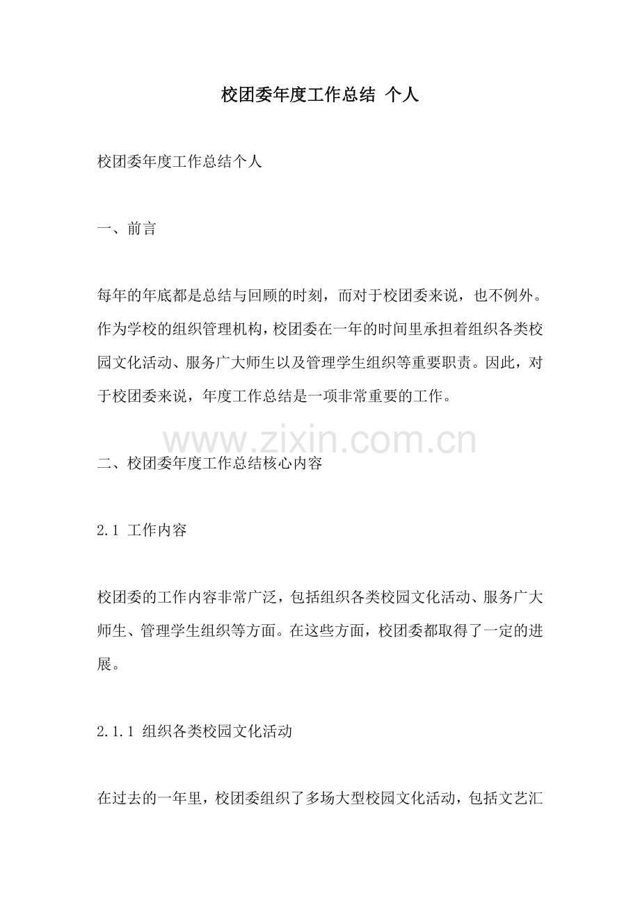 校团委年度工作总结 个人.pdf_第1页