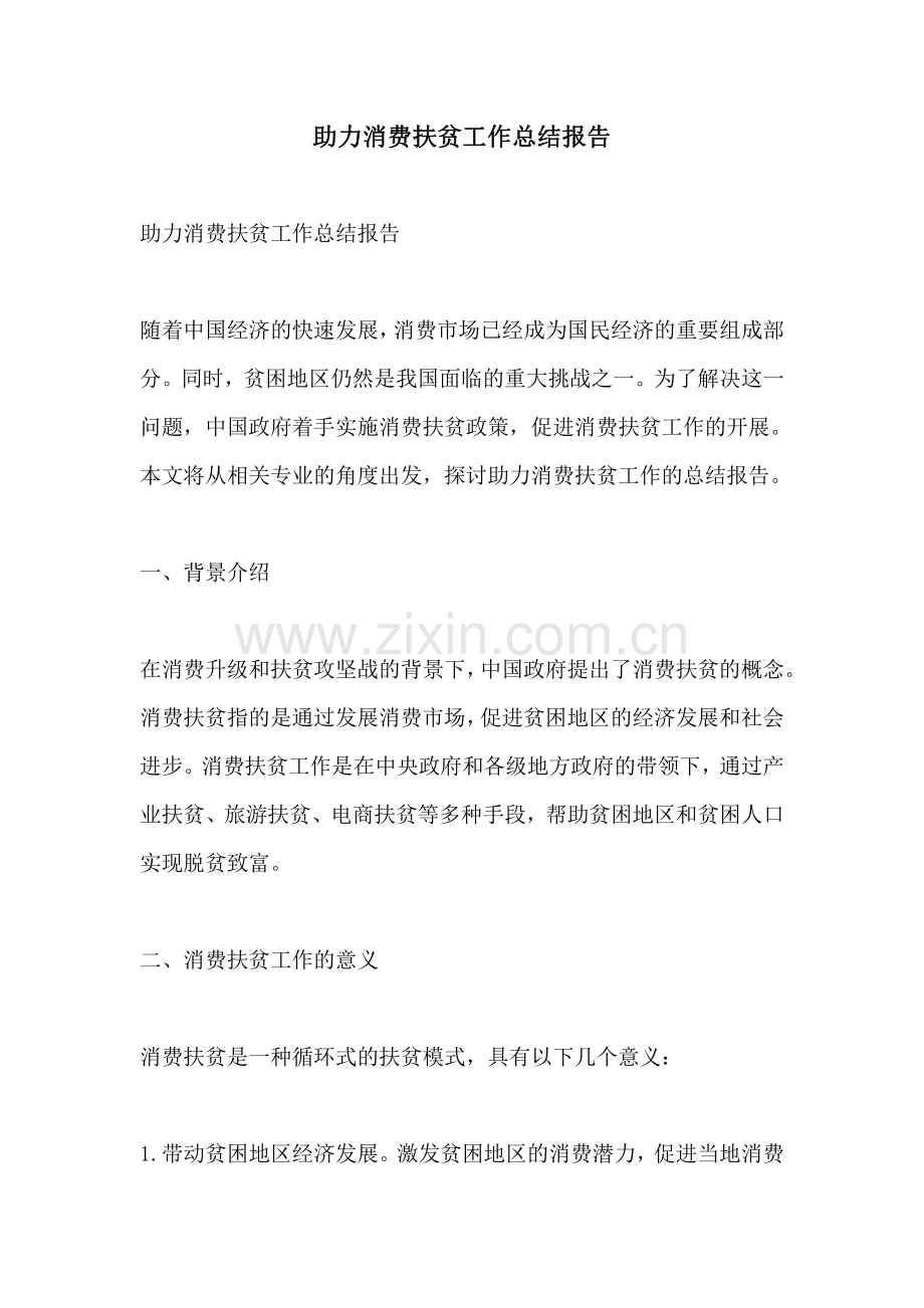 助力消费扶贫工作总结报告.pdf_第1页