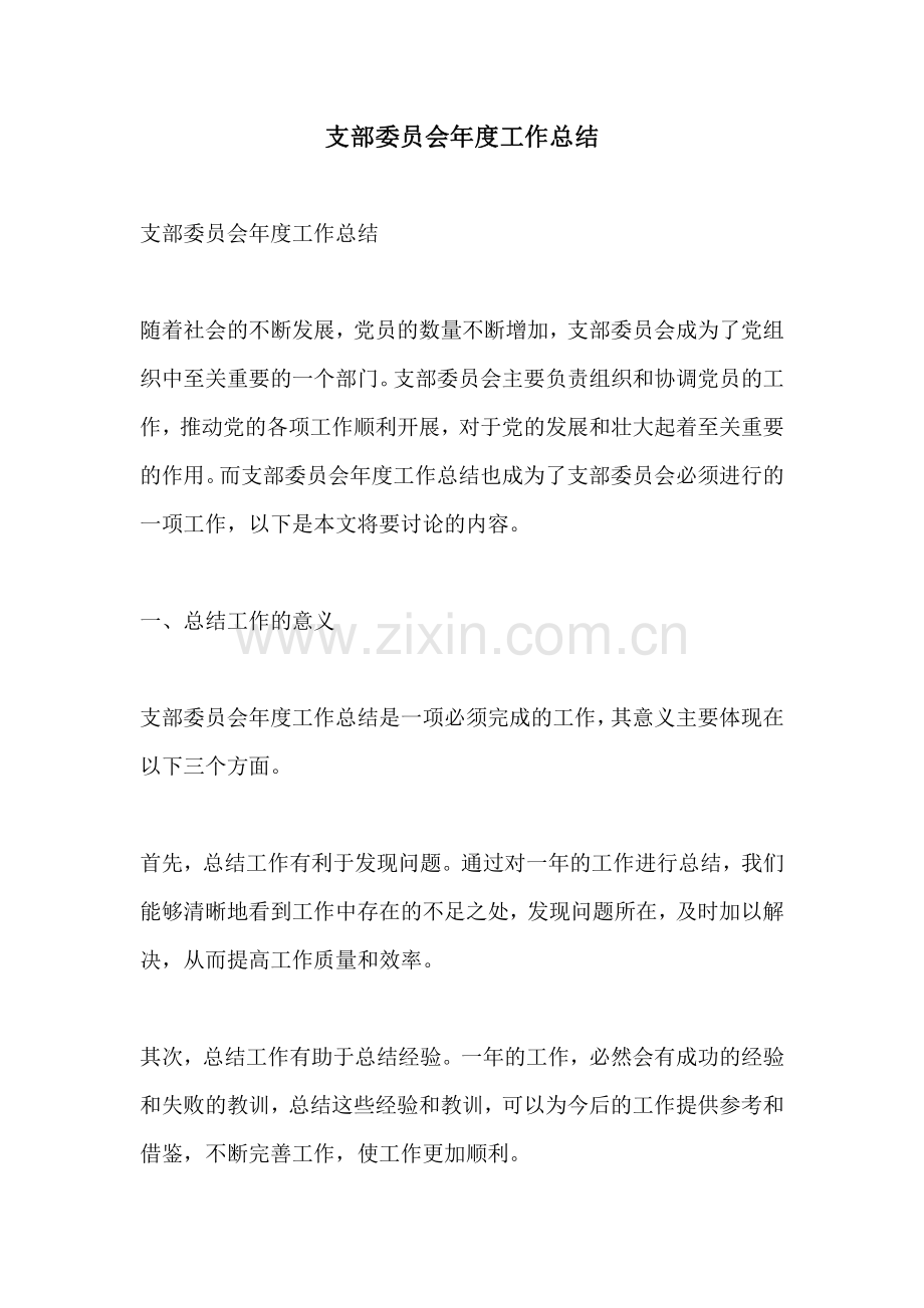 支部委员会年度工作总结.pdf_第1页