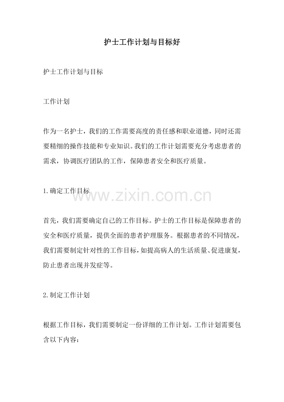 护士工作计划与目标好.pdf_第1页