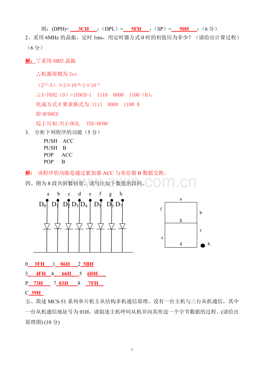 单片机期末试题(张毅刚版).doc_第2页