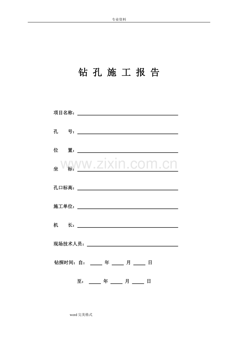 水文地质钻孔编录表格[全套].pdf_第1页