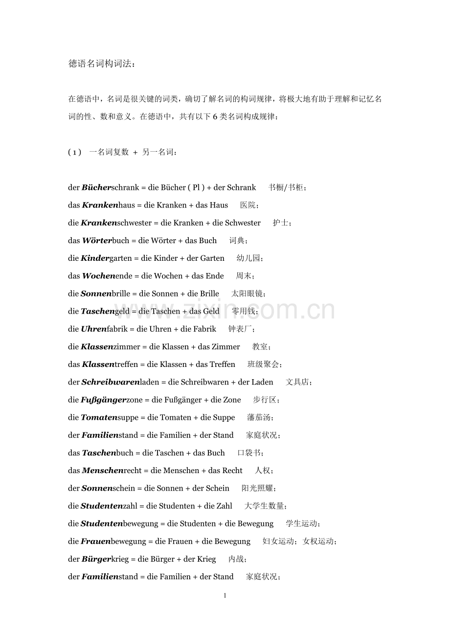 德语名词复合词构词法.doc_第1页
