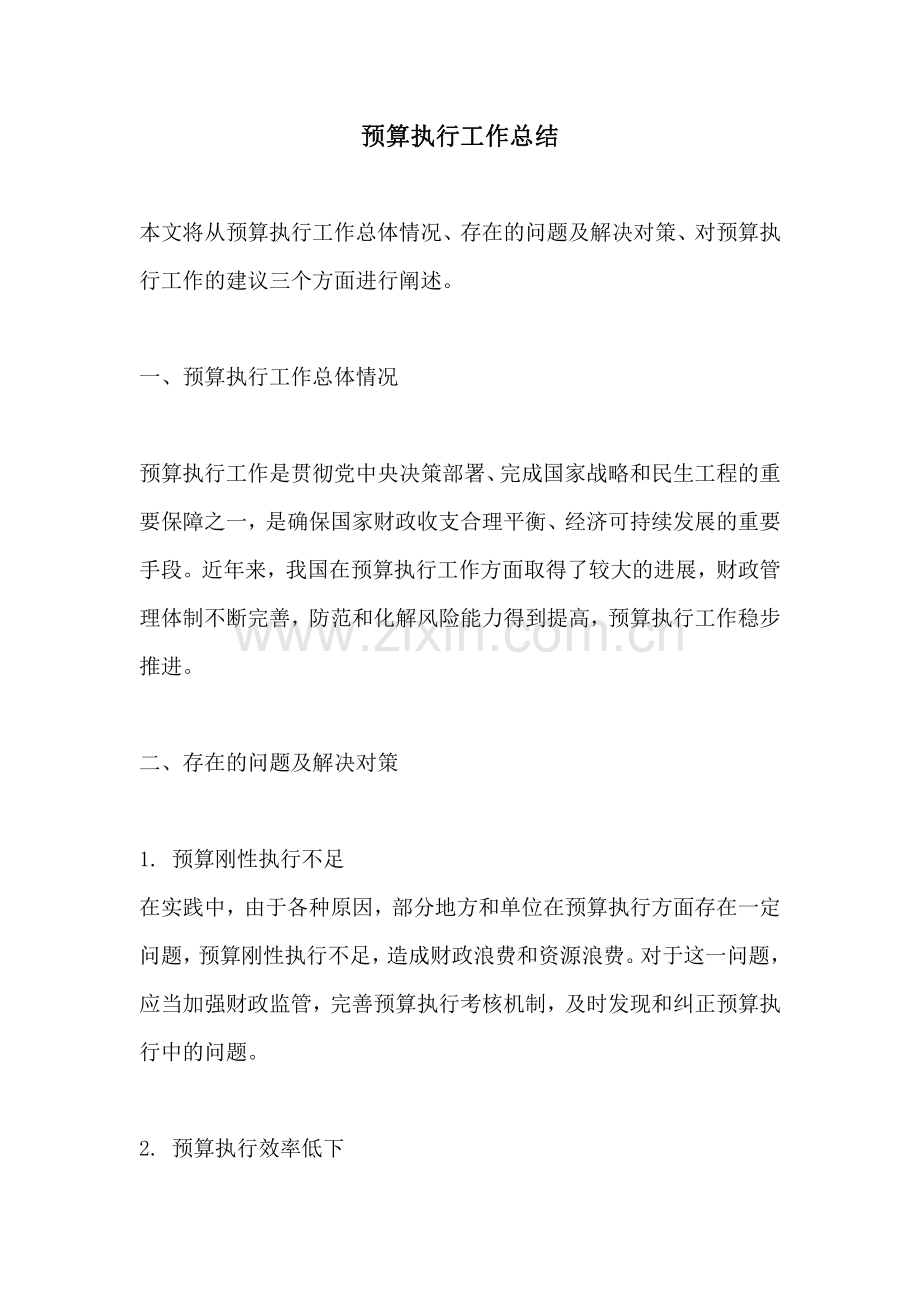 预算执行工作总结.pdf_第1页