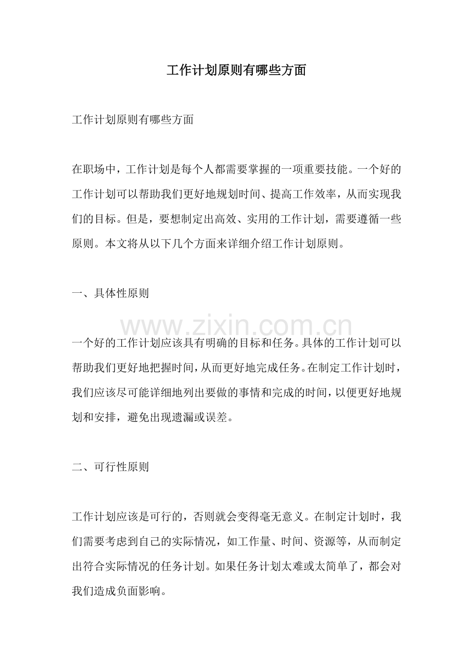 工作计划原则有哪些方面.docx_第1页