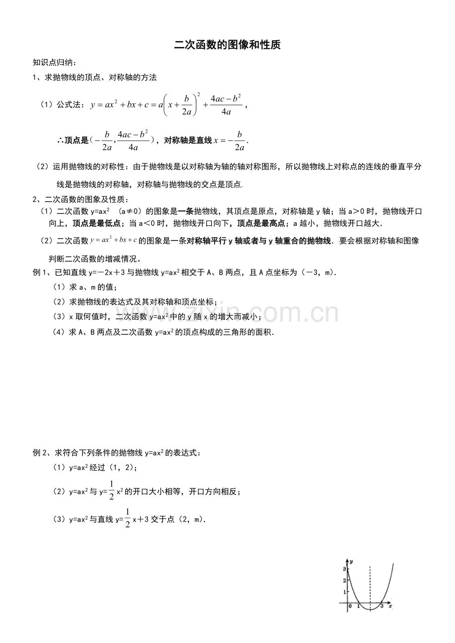 二次函数整章知识点及同步练习.pdf_第2页