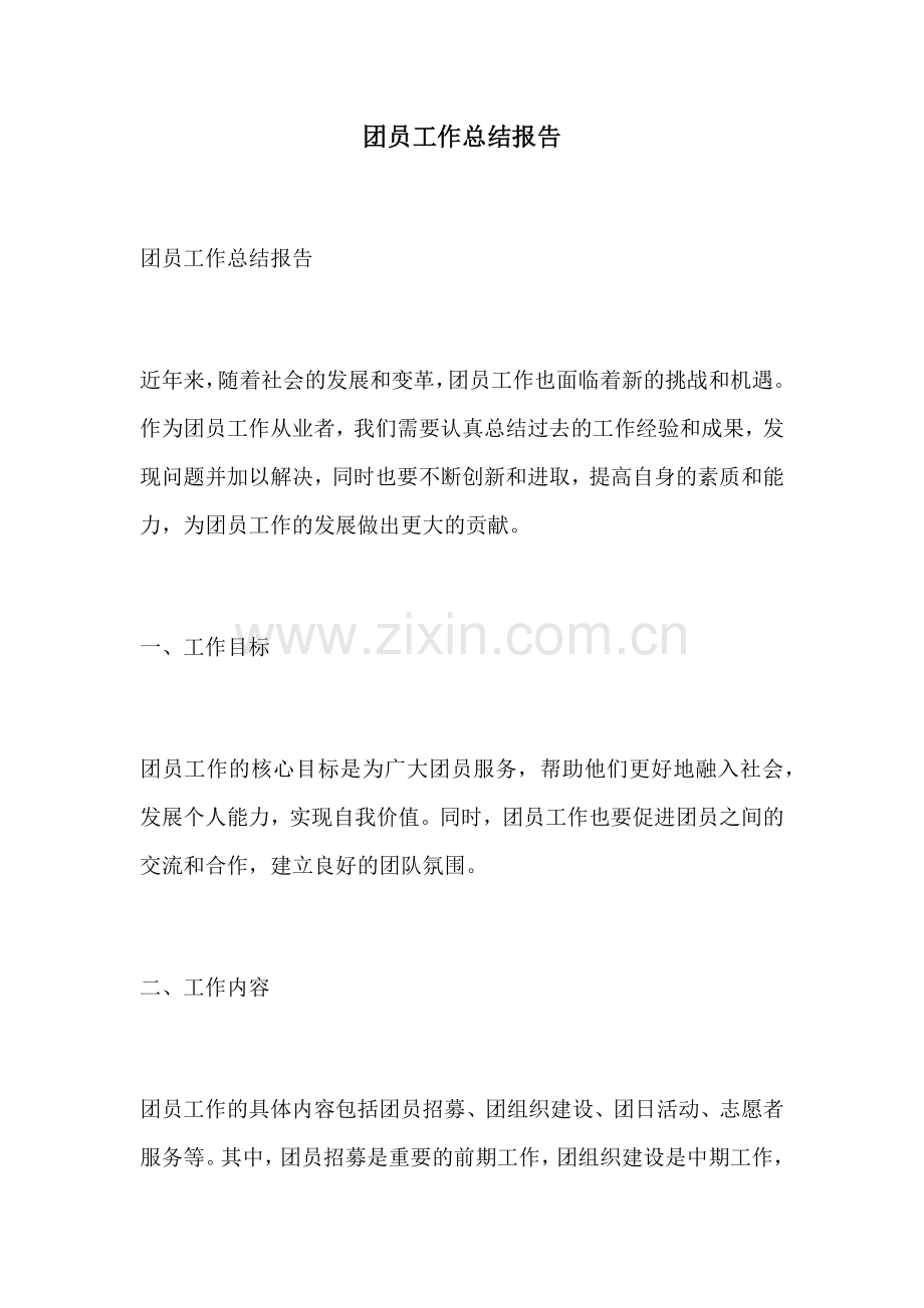 团员工作总结报告.docx_第1页