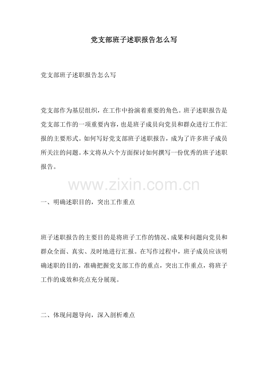 党支部班子述职报告怎么写.docx_第1页