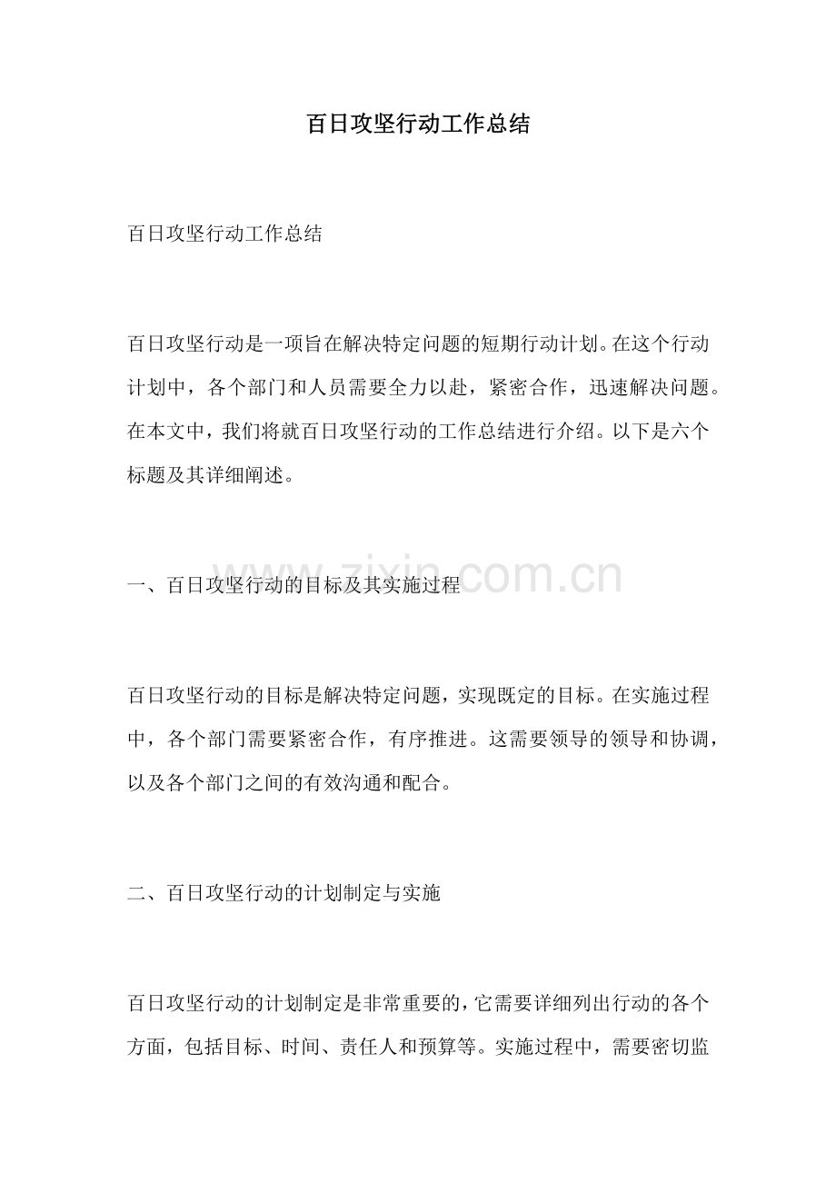 百日攻坚行动工作总结.docx_第1页