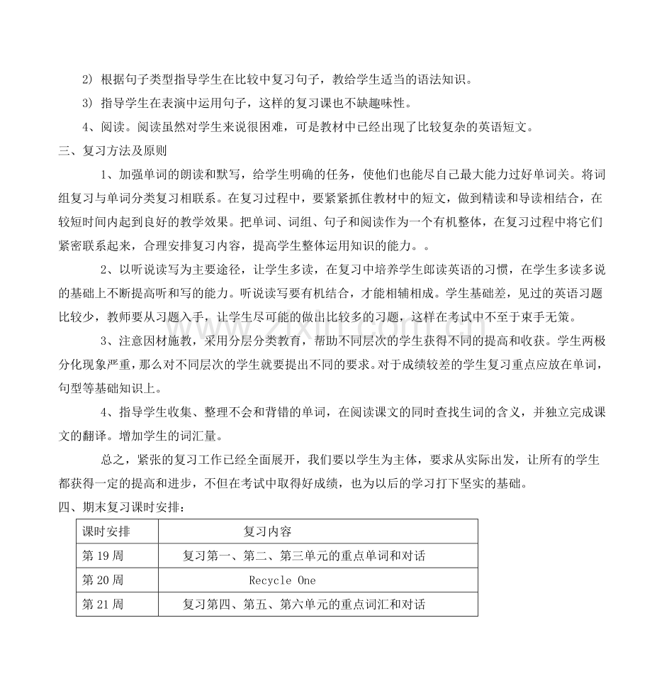 小学英语PEP六年级上册期末复习计划.doc_第2页