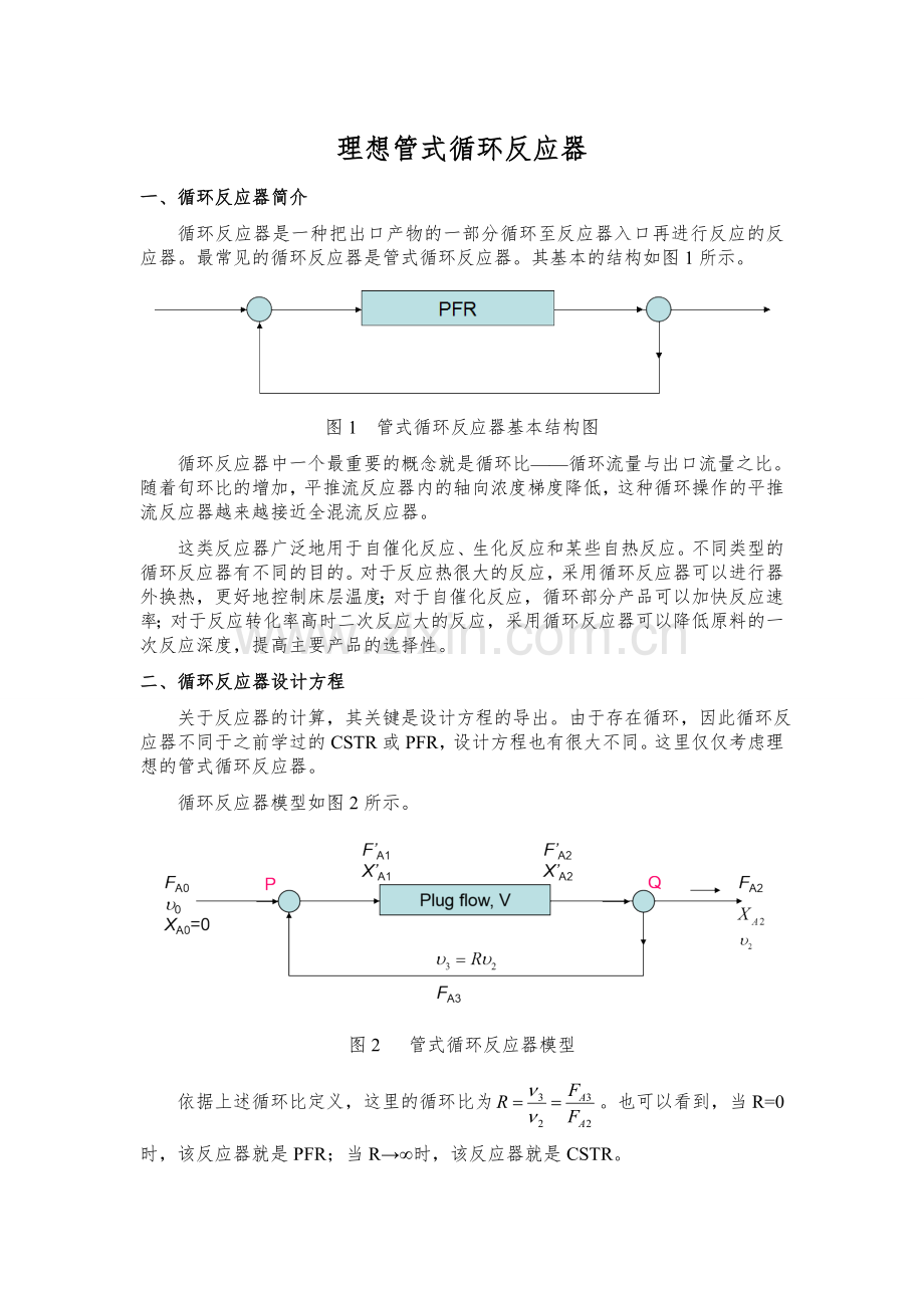 理想管式循环反应器分析解析.doc_第1页