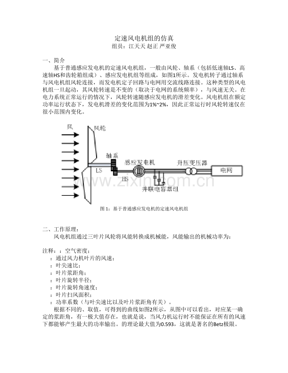定速风电机组的仿真报告.pdf_第1页