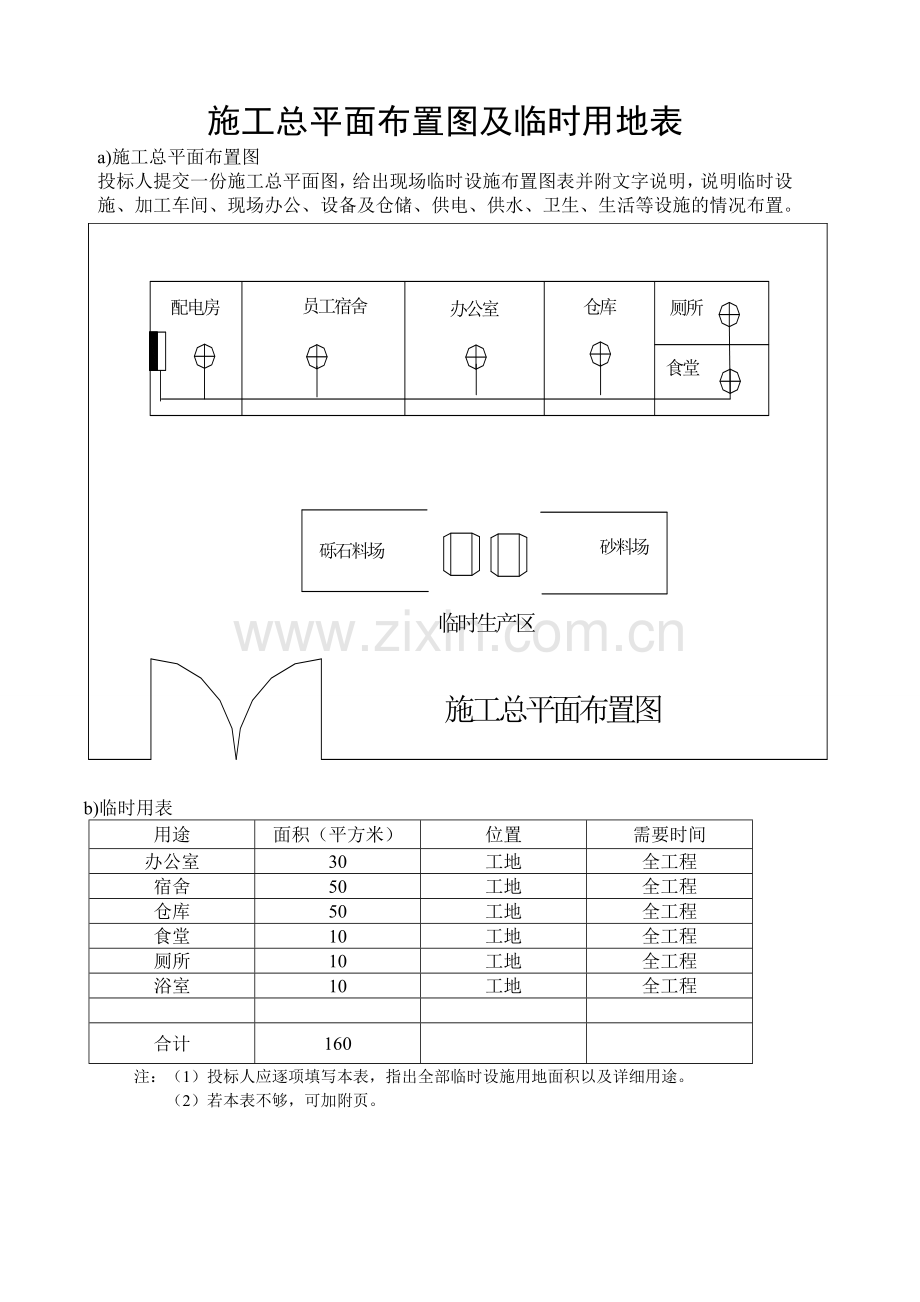 表6-施工总平面布置图及临时用地表.doc_第1页