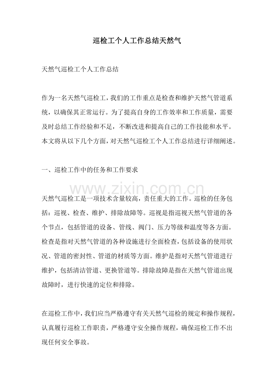 巡检工个人工作总结天然气.pdf_第1页