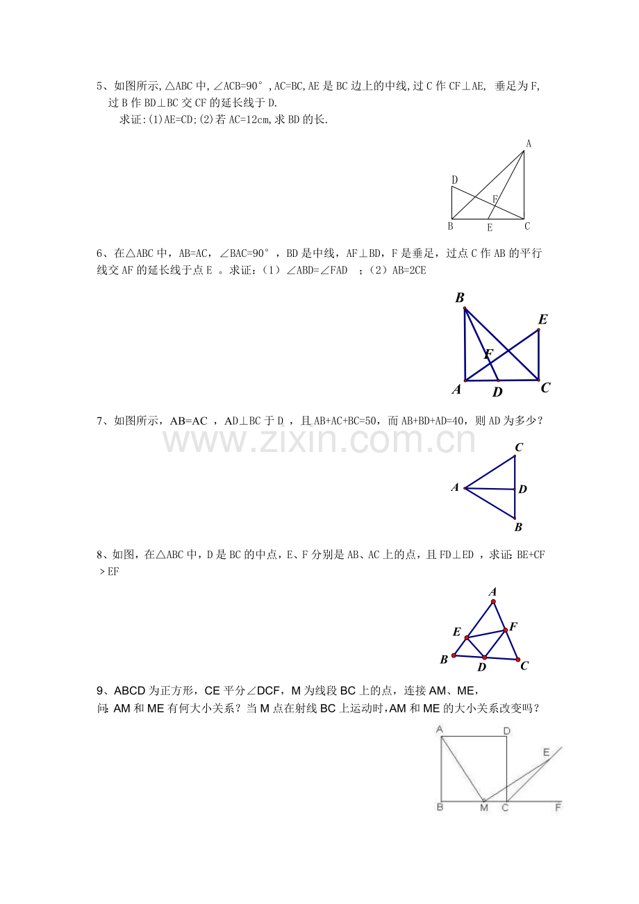 八年级上册三角形相关证明题大全(适用于复习巩固).doc_第2页