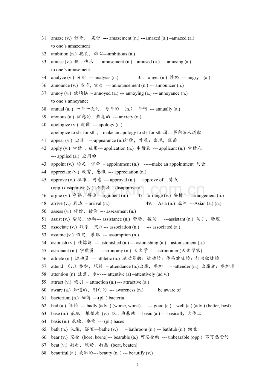 高考英语语法填空词汇词性转换七大组汇总.doc_第2页
