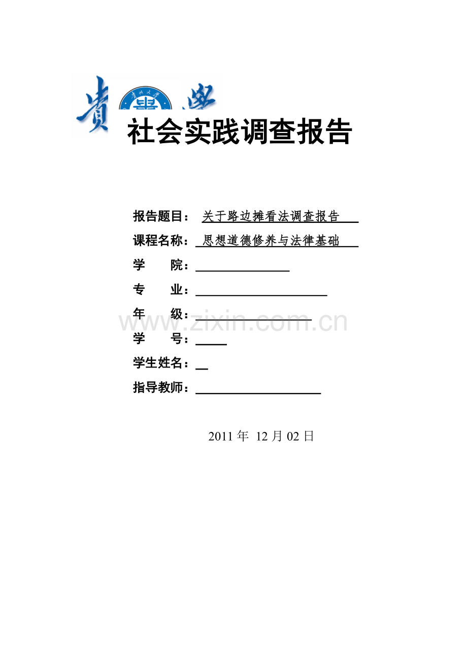 关于路边摊看法调查报告1.pdf_第1页