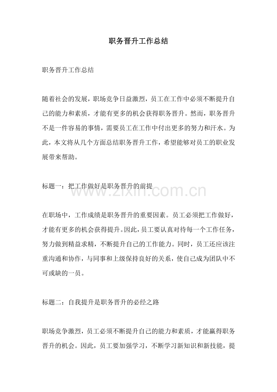 职务晋升工作总结.pdf_第1页