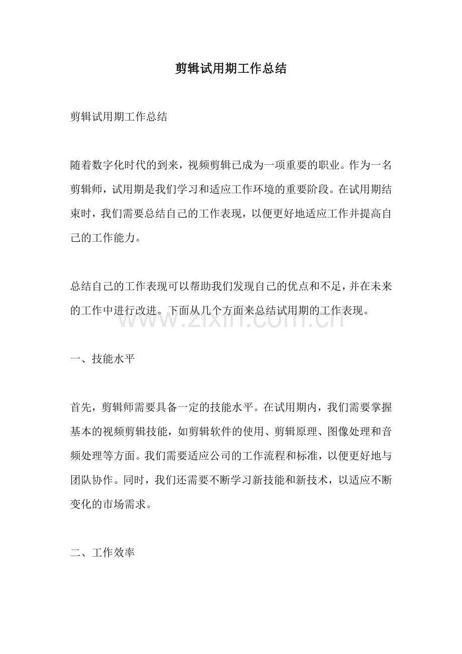 剪辑试用期工作总结.pdf_第1页