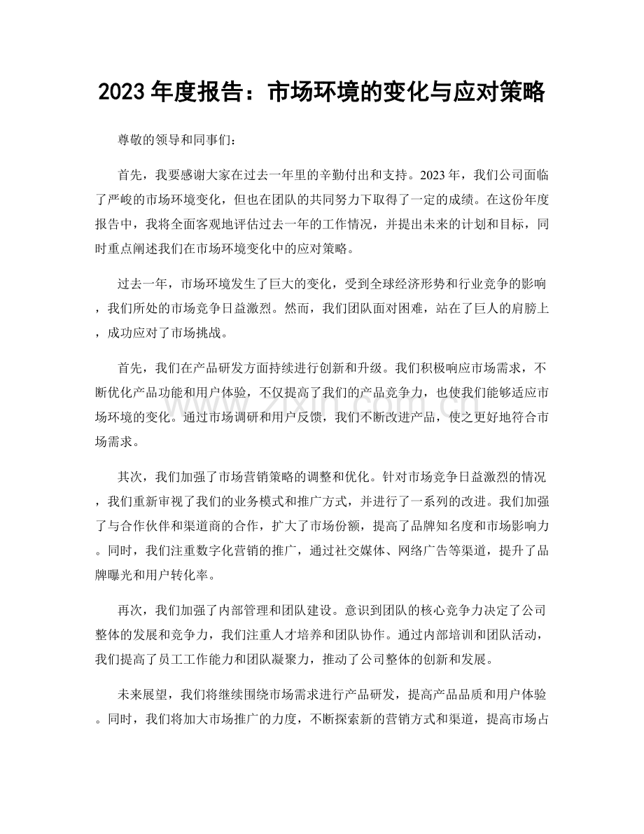 2023年度报告：市场环境的变化与应对策略.docx_第1页