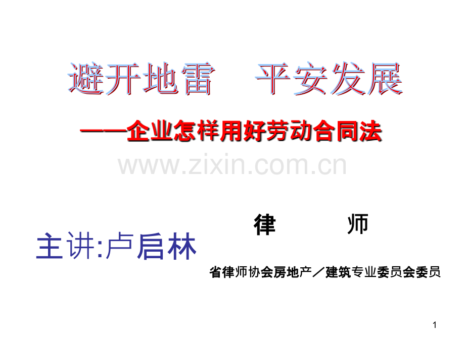 卢启林解读劳动合同-.ppt_第1页