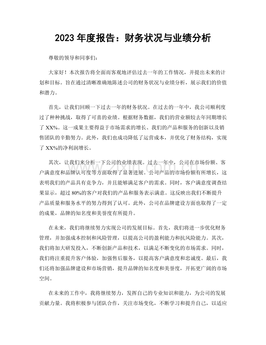 2023年度报告：财务状况与业绩分析.docx_第1页