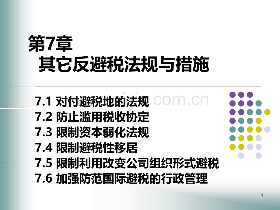 其它反避税法规与措施.ppt_第1页