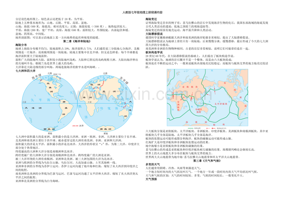 人教版七年级地理上册背诵内容.doc_第2页