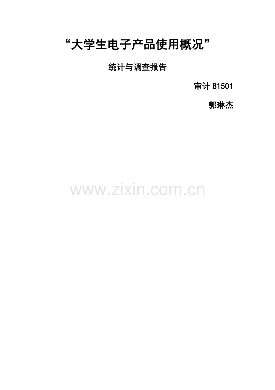 大学生电子产品使用概况.doc_第1页