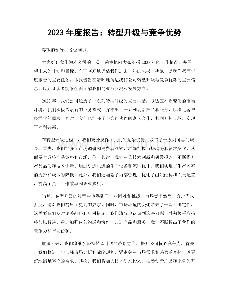 2023年度报告：转型升级与竞争优势.docx_第1页