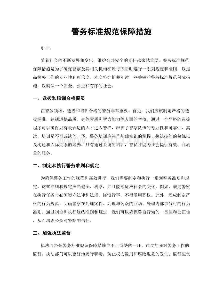 警务标准规范保障措施.docx_第1页
