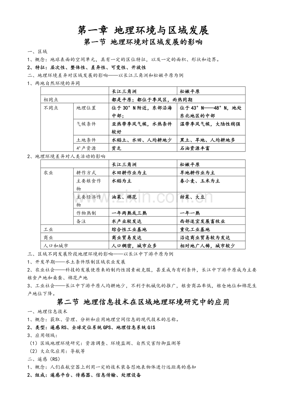 高中地理必修三知识点汇总-(2).doc_第1页