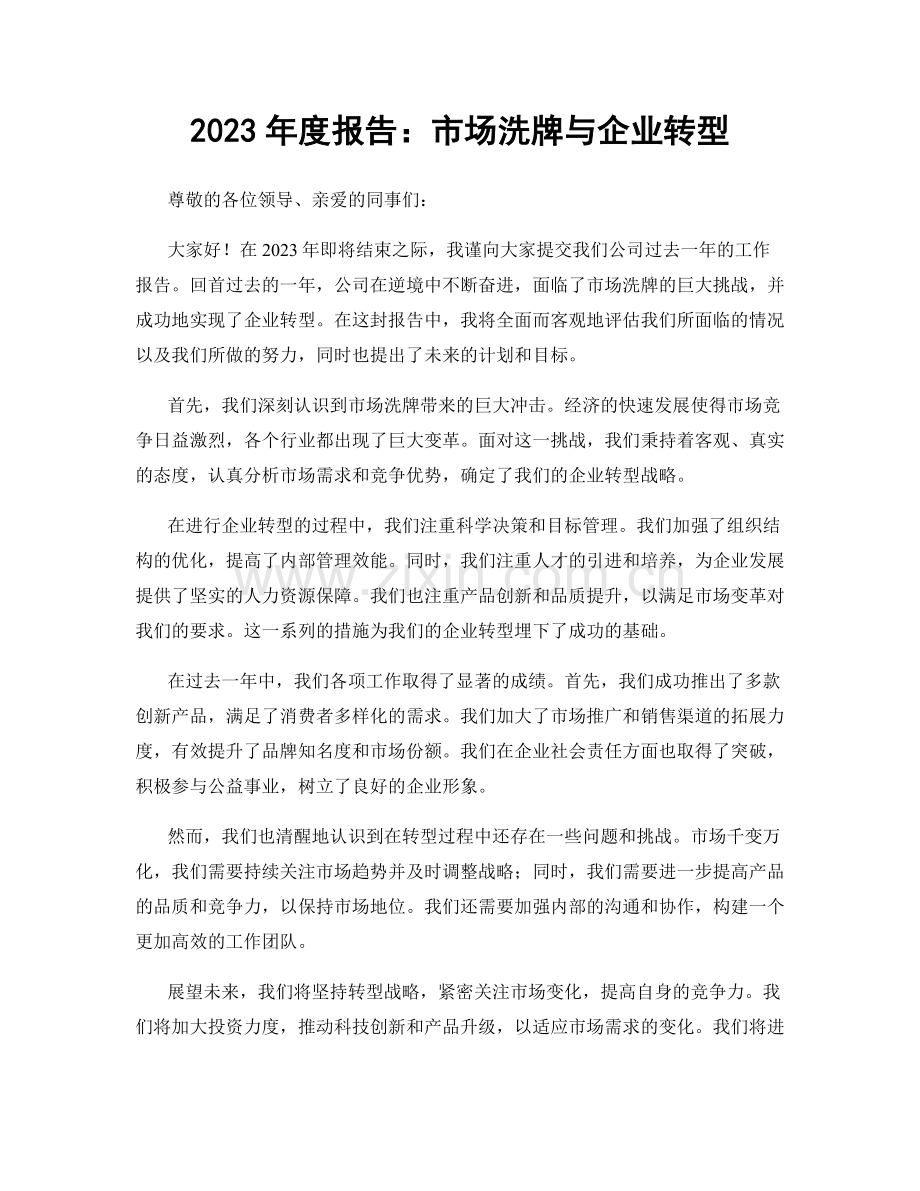2023年度报告：市场洗牌与企业转型.docx_第1页