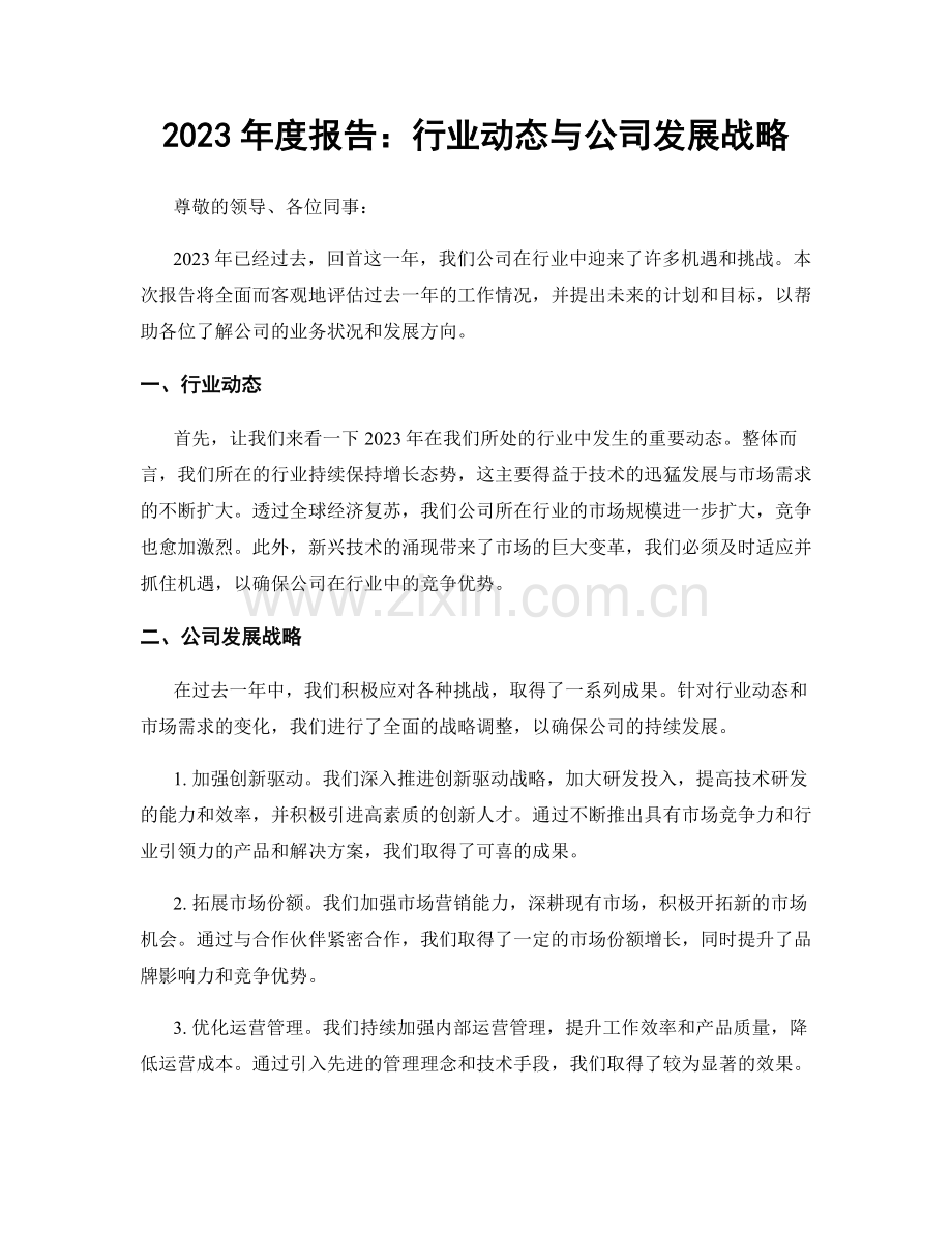 2023年度报告：行业动态与公司发展战略.docx_第1页