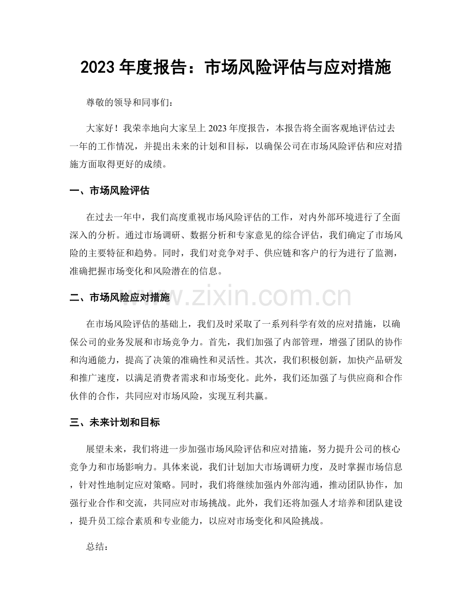 2023年度报告：市场风险评估与应对措施.docx_第1页