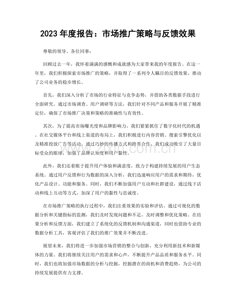 2023年度报告：市场推广策略与反馈效果.docx_第1页
