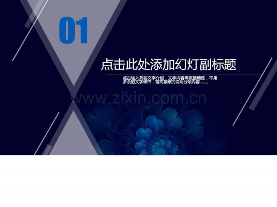 绚丽星域蓝花商务模板图文.pptx_第1页