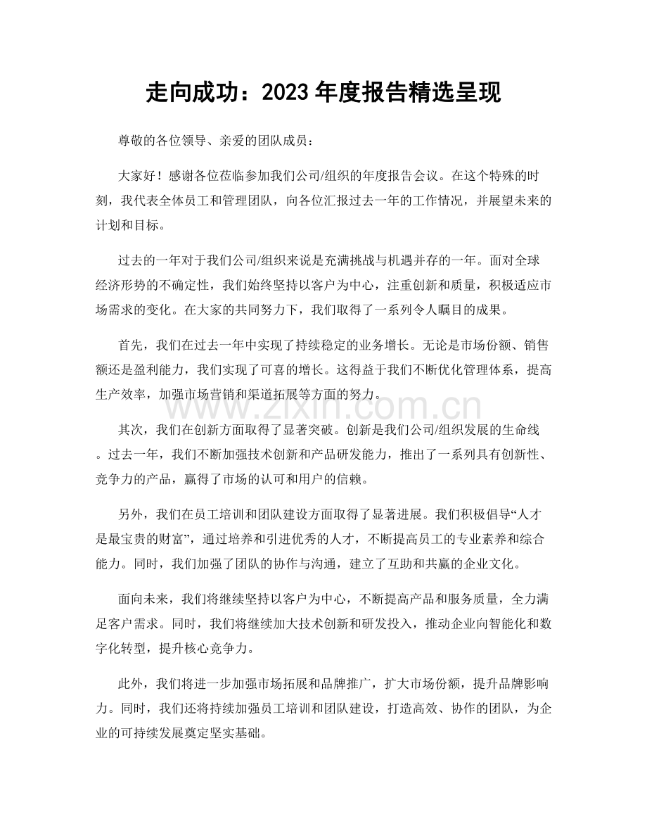 走向成功：2023年度报告呈现.docx_第1页