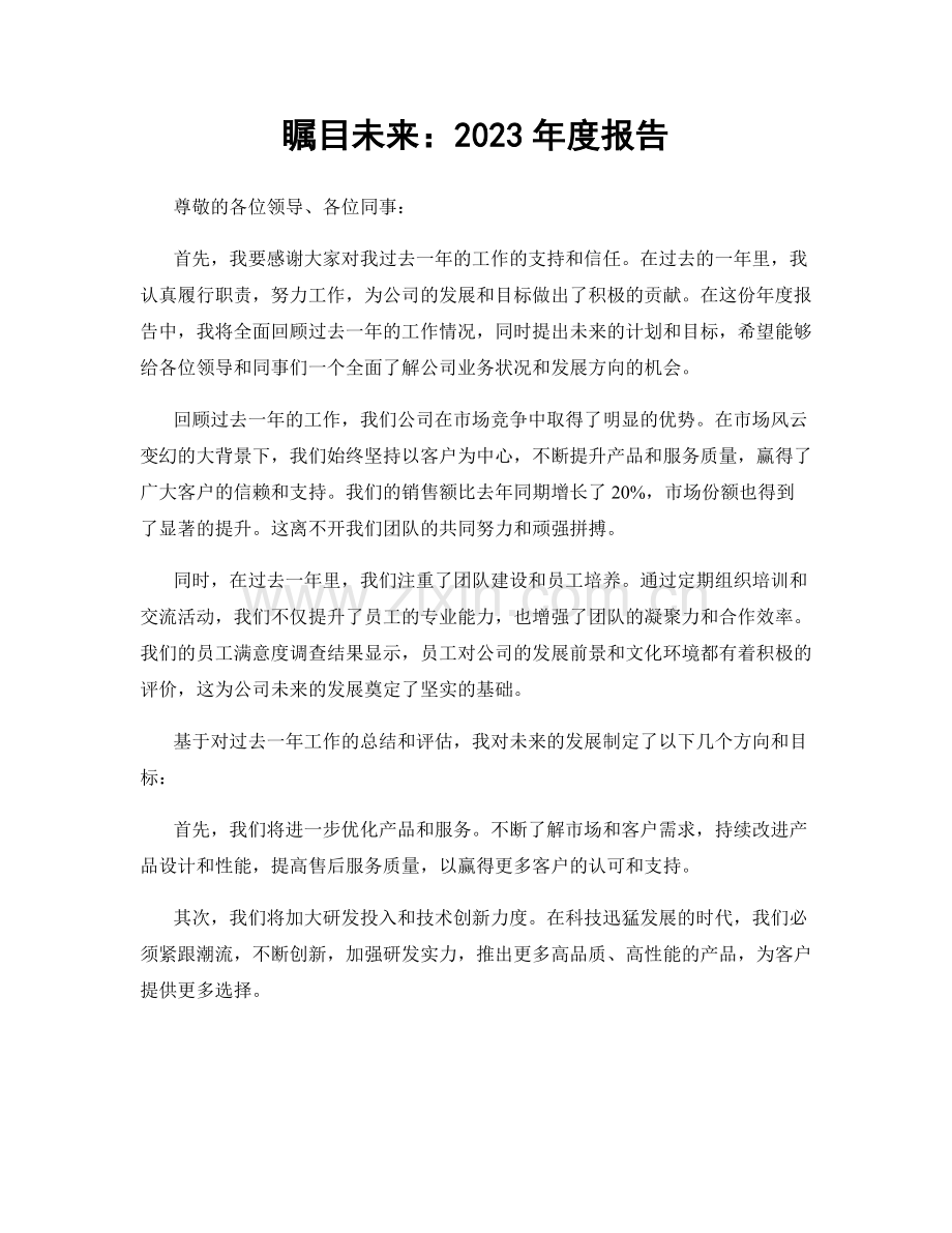 瞩目未来：2023年度报告.docx_第1页