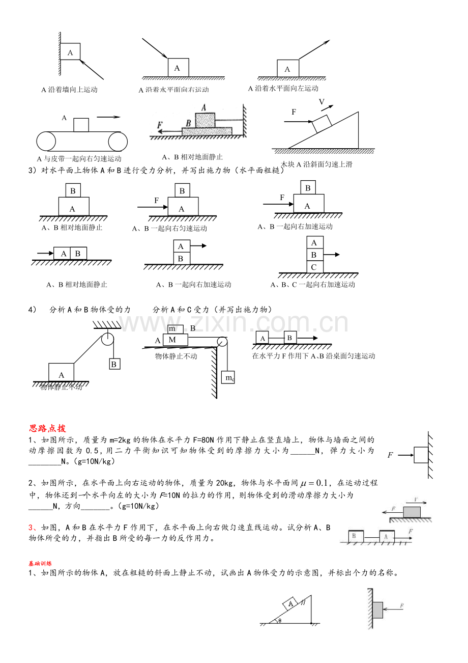 高一物理力学受力分析专题().doc_第2页