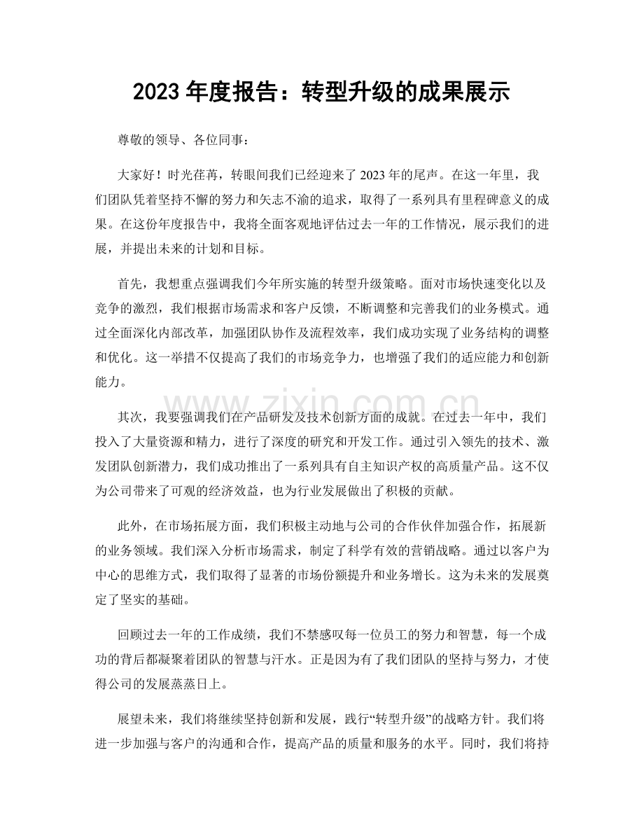 2023年度报告：转型升级的成果展示.docx_第1页