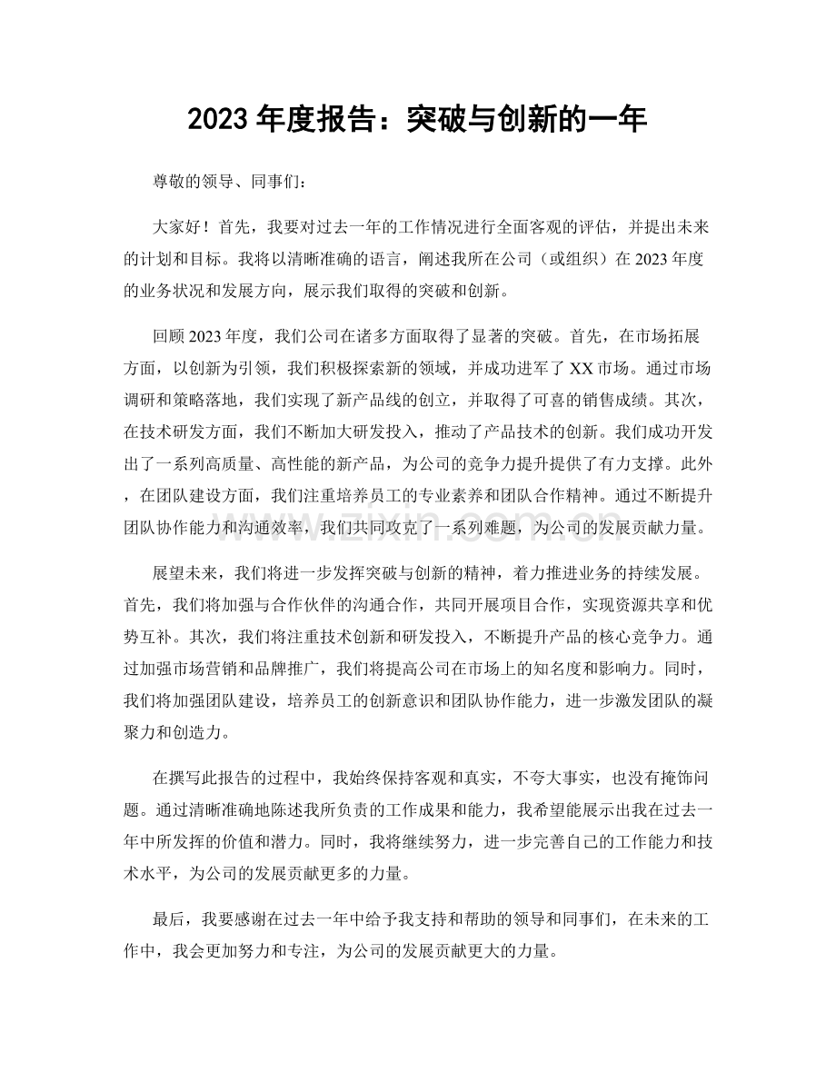 2023年度报告：突破与创新的一年.docx_第1页