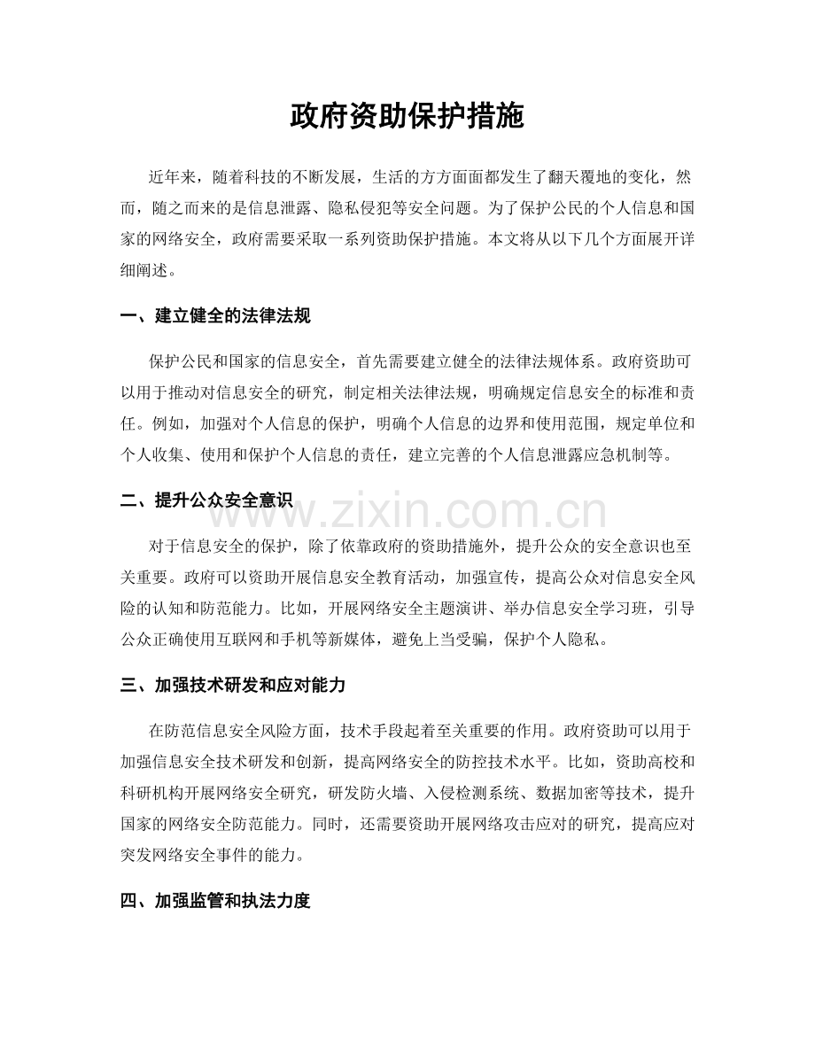 政府资助保护措施.docx_第1页
