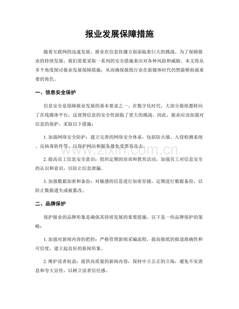 报业发展保障措施.docx_第1页