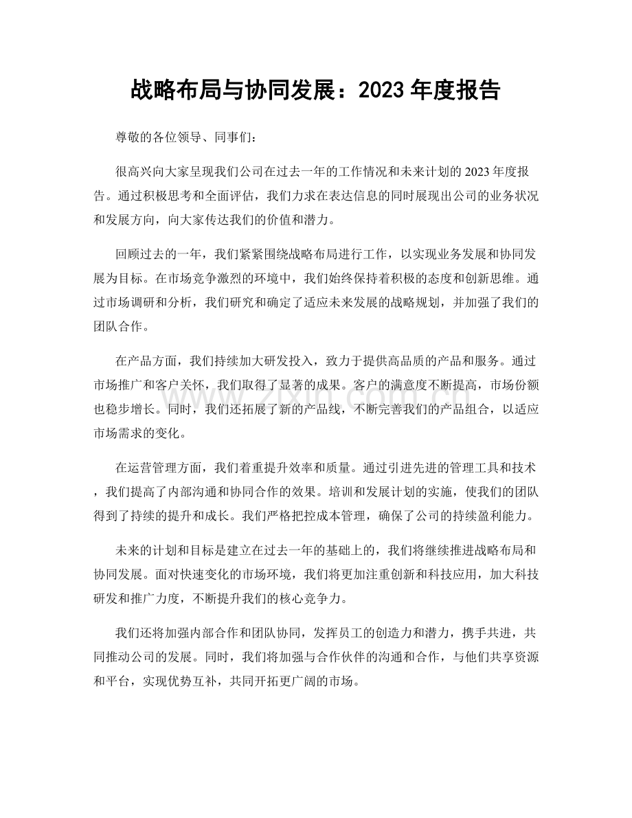 战略布局与协同发展：2023年度报告.docx_第1页