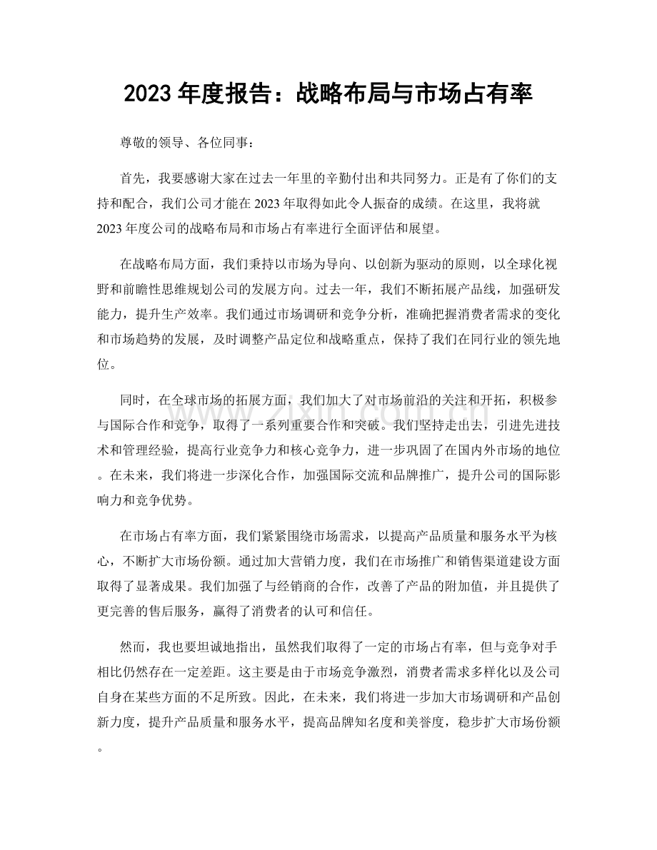 2023年度报告：战略布局与市场占有率.docx_第1页